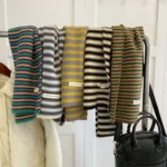 High Quality Thickened Winter Scarves Striped Warm Knitted Scarves Windproof Neck Warmer