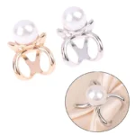 Fashion Scarves Buckle Women Brooches High-Grade Scarfs Buckles Steel Ring Scarf Clip Metal Brooch Clothes Corner Knotted Button