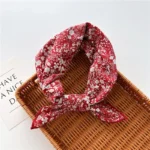 Floral Polka Dot Square Scarf Cotton Scarves Headband Headscarf Decoration Women Flower Kerchief Neckerchief Head Wrap Bandanas - Image 30