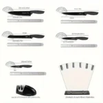 Kitchen knife 7-piece set, black professional stainless steel chef's knife with holder set home rust-proof and sharp meat cutter - Image 14