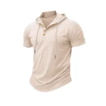 Men T Shirts  Summer Slim Fitness Hooded Short-Sleeved Bodybuilding Quick Dry Tshirt Male Gym Clothes Breathable Sports Tops - Image 12