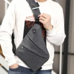 Chest Bags Crossobdy Bags for Men Waterproof Male Multifunction Cross Body Messenger Bag Single Shoulder Grey Fanny Pack Sac