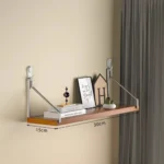 Wooden Material Wall Shelf Wall Mounted Hanging Organizers Storage Shelf No-Punch Design Bookshelf Living Room - Image 16