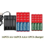 NEW 1.5V AA9800mAh+AAA8800mAh+USBcharger 1.5V, Rechargeable Nickel Hydrogen Battery, Used for Electronic Toys,  Camera Batteries - Image 9