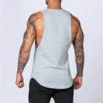 Muscle Exercise Tank Tops Men Summer Drop Armhole Vest Gym Clothing Cotton Singlet Cut Off Sleeveless T Shirt Bodybuilding Top - Image 5