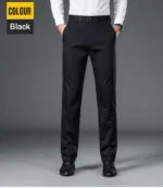 Men's lightweight business casual pants with micro elasticitymen's quick drying pantsnew straight leg office black deep bluepant - Image 13