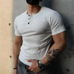 T Shirt Men Casual Short Sleeve Muscle Joggers Bodybuilding Tshirt Male Gym Fitness Tops Tee Streetwear Slim Fit Summer T-shirt - Image 2