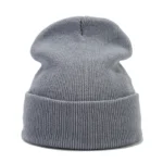 Knitted hats for men and women in autumn and winter, pure color, simple and versatile. Knitted hats with pullovers and cold hats - Image 5