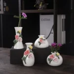 Handmade Flower Vases Ceramic Hydroponic Mini Flower Inserted Dry Flower Fragrance Bottle Home Decorations Floreros Vintage