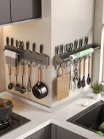 Stainless Steel Kitchen Paper Towel Rack Wall Shelf with Hook Kitchen Gadgets Hanging Organizers Storage Utensils for Kitchen - Image 2