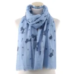 Fashion Cat Footprint Printing Woman Scarf Cotton Scarves Outdoors Relaxation Neckerchief Shawl Keep Warm To Prevent The Wind - Image 4