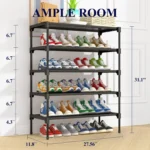 Shoe Rack Non-Woven Shoe Rack Shelf, Stackable Shoe Organizer helves for Closet, Entryway, Garage & Corridor, Sturdy & Long - Image 11