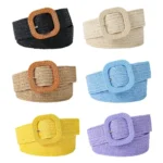 Trend Bohemian Braided Belts for Women Summer Patchwork Straw Woven Belt Wide Waistband Fashion Female Waist Belt