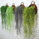 Artificial Plants Vines  Flower Wall Hanging Faux Rattan  Indoor Outdoor Green Plant  Plant Flower Wall Decoration Home Decor - Image 2