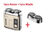 Mini Electric Smart Shaver Household Car Shaver Digital Display Dual Blade Rechargeable Shaver Powerful Beard Trimmer Tool - Image 16