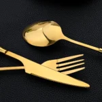 16Pcs Tableware Set Cutlery Set Mirror Ceramic Handle Gold Flatware Fork Spoon Knife Set Stainless Steel Dinnerware Dinner Set - Image 15