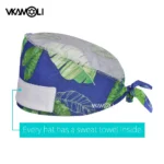 pink Printed Hats Men And Women Work Hat Scrub Cap Gorro Enfermera Quirofano Scrub Cap cotton Scrubs hat nurse accessories - Image 2