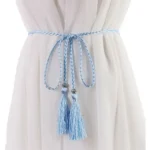 160cm Thin Woven Rope Waistband Tassle Dress Tassles Belts Waist Chain Waist Rope Braided Belts - Image 2