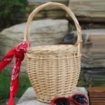 Handmade rattan woven handbag fashion countryside picnic bucket bag shopping basket summer beach bag - Image 6