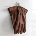 Brown Leather Work Gloves for Cutting/Motorcycle/Farm,Cowhide Work Gloves with faded effect for men - Image 2