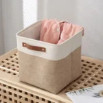 Portable Large Capacity Laundry Storage Basket Foldable Cotton Laundry Hamper Bucket Collapsible Flax Organizing Bag Underwear - Image 5