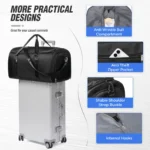 Travel Bag for Men, Convertible Carry on Garment Duffel Bag,Weekender Bag Hanging Suitcase Suit Business Travel Bag Clothing Bag - Image 15