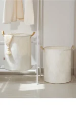 Foldable Fabric Laundry Basket Home Use Dirty Clothes Hamper Toy Storage Basket Wash Tub Bedroom Utility Storage Basket - Image 38