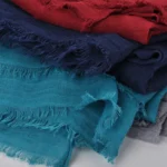 Sparsil Women Summer Soft Retro Tassels Solid Color 180x90 Shawls Female Thin Wraps Hijab Beach Holiday Scarf - Image 2