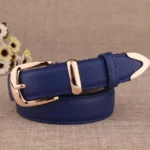 Women's Trousers Belt  Leather Trend White Belt Fashion High Quality Trouser Belts Solid Vintage Pin Buckle Ladies Strap LB2146- - Image 4