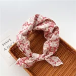 Floral Polka Dot Square Scarf Cotton Scarves Headband Headscarf Decoration Women Flower Kerchief Neckerchief Head Wrap Bandanas - Image 49
