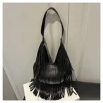 Large Capacity Casual Solid Retro Tassel Tote Bags Hot Sale Versatile Underarm Women's Bag Concise Advanced Sense Shoulder Bags - Image 46