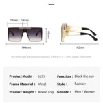 New stylish sunglasses with oversized frames, trendy metal design, perfect for fashion shows and cool street style. - Image 12