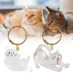 Cat Hair Storage Box Cat Accessories Cute Cat Supplies Clear Cat Fur Keychain Pet Gifts Cat Memorial Gifts Keychains - Image 12