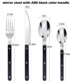 New Design Dinnerware 4 In 1 Set Stainless Steel 18/8(304) ABS Handle With Rivets Top Mirror Polishing Cutlery Sets For Kitchen - Image 47