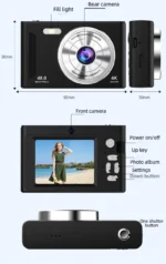 4k High-definition Pixel Portable Digital Camera with Front and Rear Dual Cameras Autofocus Entry-level Camera Selfie with Flash - Image 19