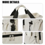 Travel Bag with Large Capacity for Short-Distance Travel, Storage Luggage Bag, Portable Lightweight Crossbody Sports and Fitness Bag for Women, Expandable and Can Be Attached to a Trolley Case - Image 12