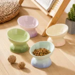 Cat Ceramic Bowl Gradient Pet Food Water Feeders Small Dogs Drinking Eating Supplies Raised Tilted Cats Puppy Feeding Supplies - Image 11