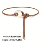 Elegant ladies tie knot belts, retro thin waistbands, fashionable decorative dresses, shirts, coats and overcoats with belts - Image 5