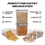 Food Storage Containers with Lids Stackable Treat Box Containers for Kitchen Pantry Organization Containers for Rice Dispenser - Image 9