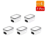 Food Storage Containers Kitchen Organizer and Storage Container with Lids Refrigerator Noodle Box Tank Sealed Cans 5Pcs Set - Image 8