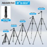 Tripod for Camera, Camera Tripod 60" Heavy Duty Tripod, Phone Tripod for Video Recording Photo Vlog, Iron Camera Tripods - Image 9