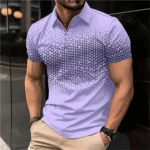 Summer T Shirts for Men 2026 Short Sleeve Men's Clothing Collar 3D Printing Plain Shirt Striped Polo Tees Fashion Pullover Tops - Image 18