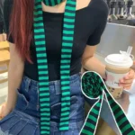Women antumn Stripe Pattern Scarf Thin Neckerchief Y2k Style Thin long Cotton Scarves Punk Decorative Scarf Clothing accessories - Image 30
