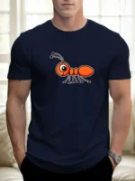 T Shirts For Men Ant 100% Cotton Graphic Printing Summer Round Neck T-Shirt Casual Breathable Street Style Daily Top - Image 5