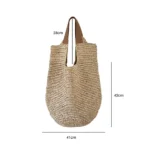 Handmade Woven Beach Bags for Women Handbag Large Capacity Travel Shoulder Bag Bohemian Straw Bag Vacation Shopper Tote Clutch - Image 7