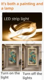 Led Light  Decorate living room dining room  orridor Bedroom staircase Simple Modern Hanging Painting Mural Ginkgo Mural Lamp - Image 12