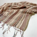 Fashion Men's Cotton And Linen Striped Brown Scarf  Long Shawl Japanese Unisex Style Fashion Scarves - Image 3