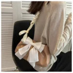 Lovely Bow Handbags for Girls Ladies Fashion Pleated Shoulder Bags for Women Simple Design Female Underarm Bag Casual Tote Purse - Image 28