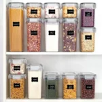 Food Storage Containers Kitchen Organizer and Storage Container with Lids Refrigerator Noodle Box Tank Sealed Cans 5Pcs Set - Image 5