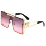 New stylish sunglasses with oversized frames, trendy metal design, perfect for fashion shows and cool street style. - Image 9